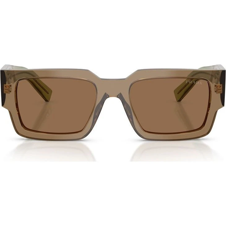 Prada PR B17S Occhiali da Sole Uomo Rettangolari Marrone