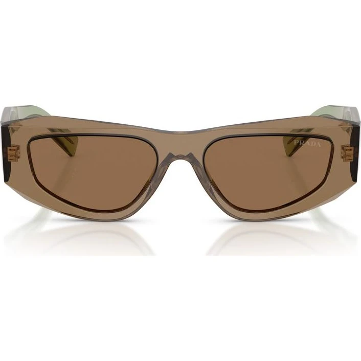 Prada PR B19S Occhiali da Sole Uomo Quadrati in Acetato Marrone