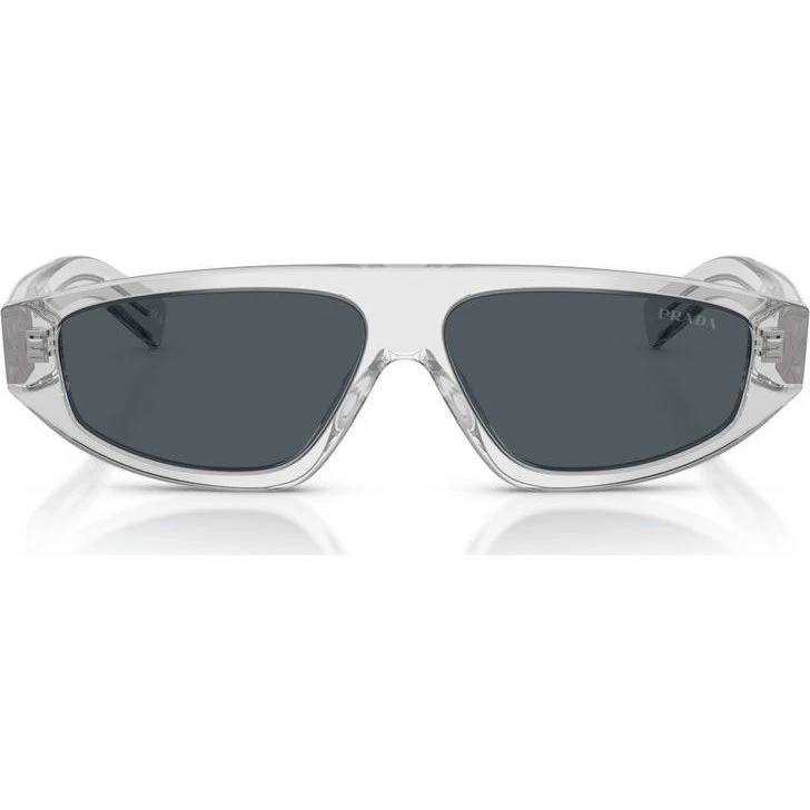 Prada PR C02S Occhiali da Sole Uomo Trasparente Grigio 57mm