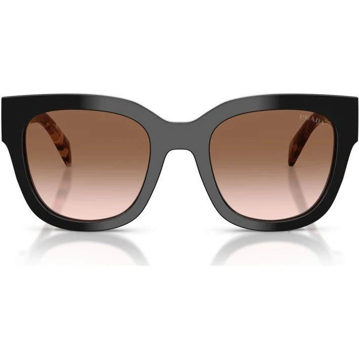 Prada PR C04S Occhiali da Sole Donna Nero Geometrici 52mm