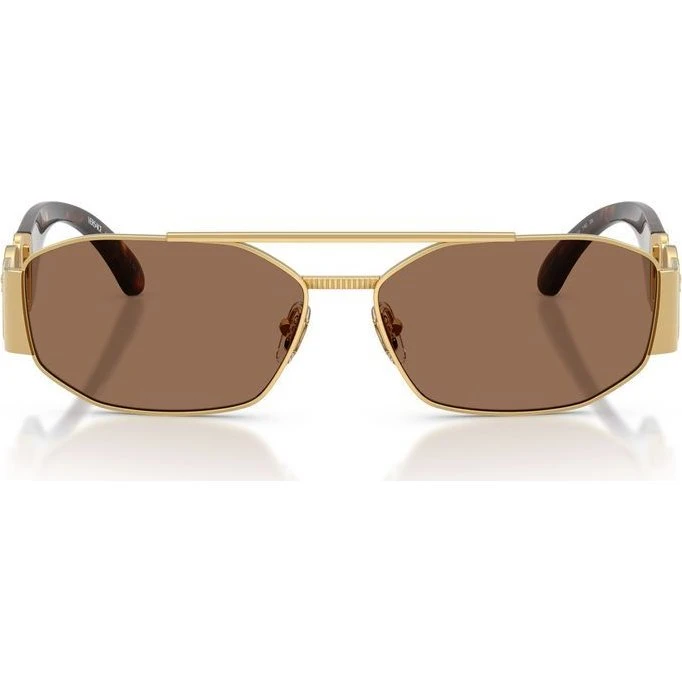 Versace VE 2287 Occhiali da Sole Uomo Oro e Marrone Geometrici