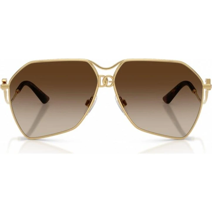 Dolce & Gabbana DG 2326 Occhiali da Sole Pilot Oro e Marrone