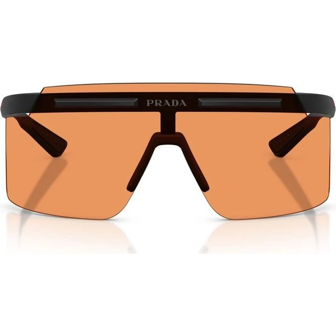 Prada Linea Rossa PS B06S Occhiali da Sole Uomo Nero e Arancione