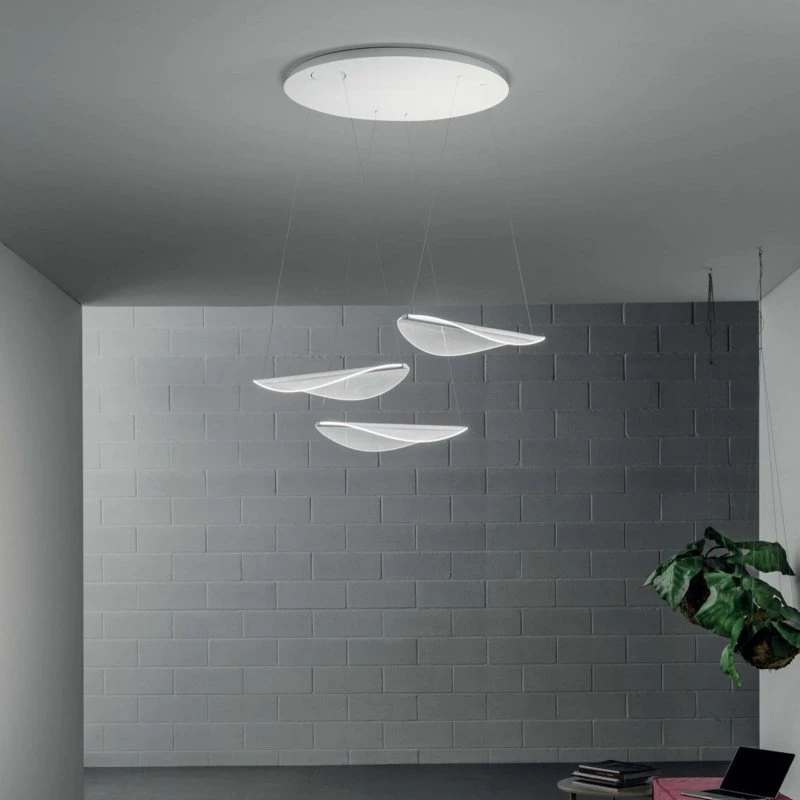 Stilnovo Diphy Lampada LED a Sospensione a 3 Luci DALI-Push