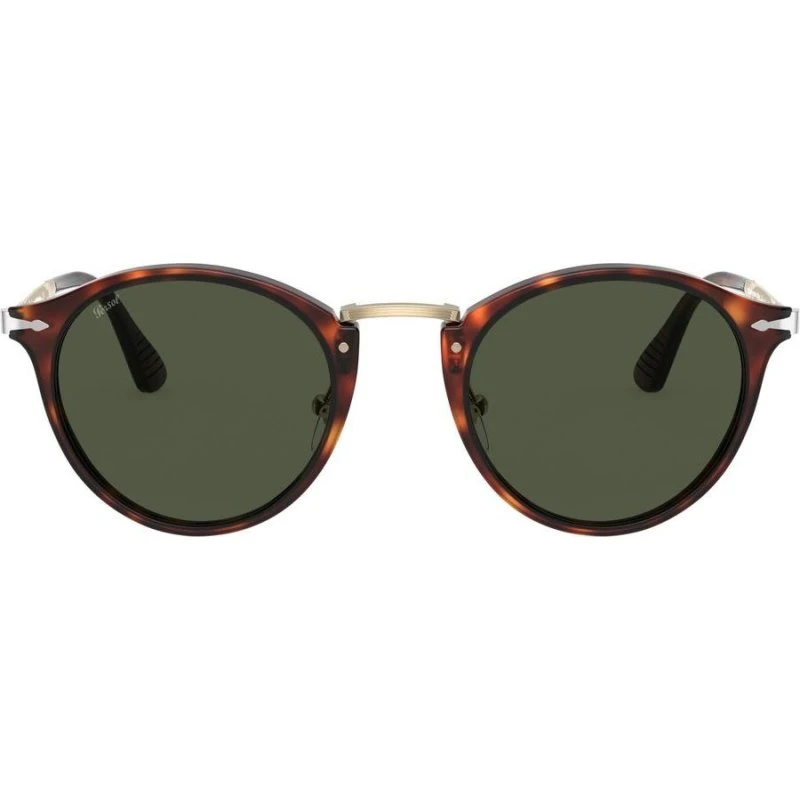 Persol PO 3166S Occhiali da Sole Uomo Avana Rotondi Verde 51mm
