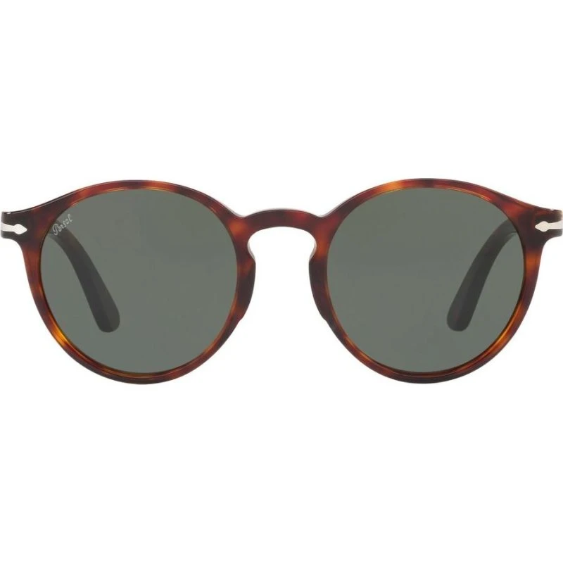 Persol PO 3171S Occhiali da Sole Uomo Avana Rotondi Verde 52mm