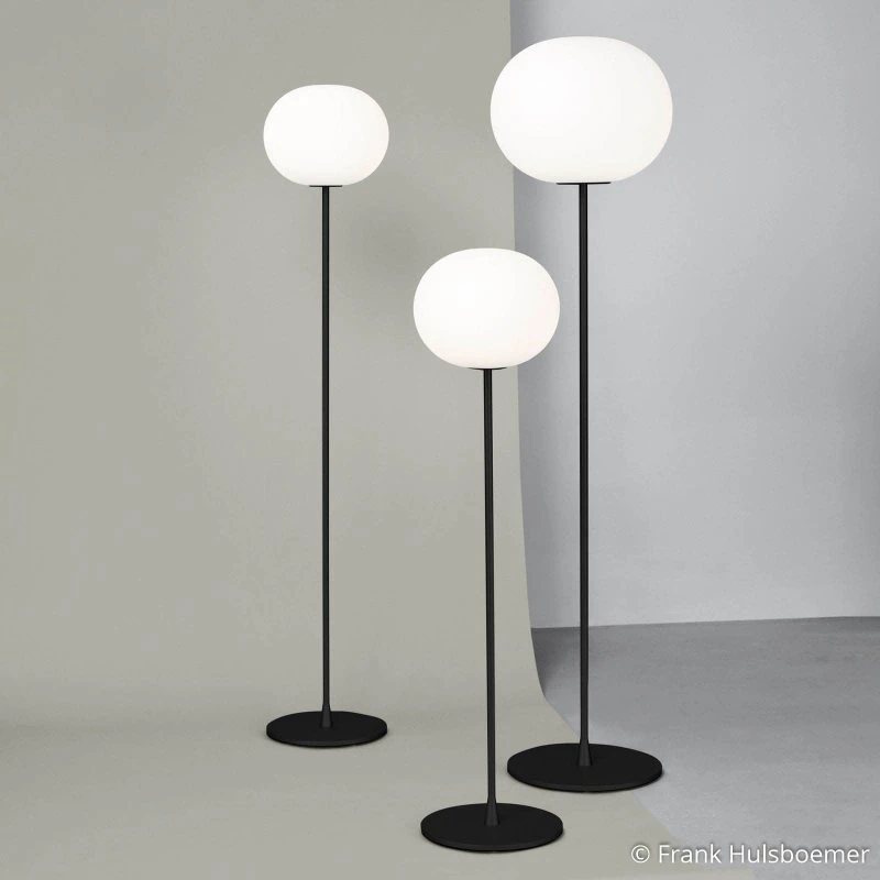 FLOS Glo-Ball F1 Piantana in Vetro Opalino Nero