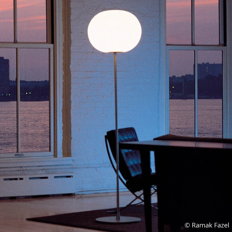 Flos Glo-Ball F2 Piantana in Vetro Argento Opaco