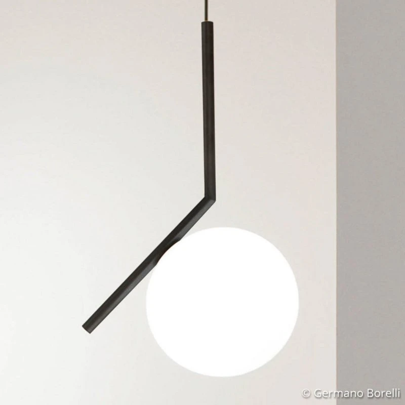 Lampada a sospensione FLOS IC S1 Nero Opaco - Design Sferico