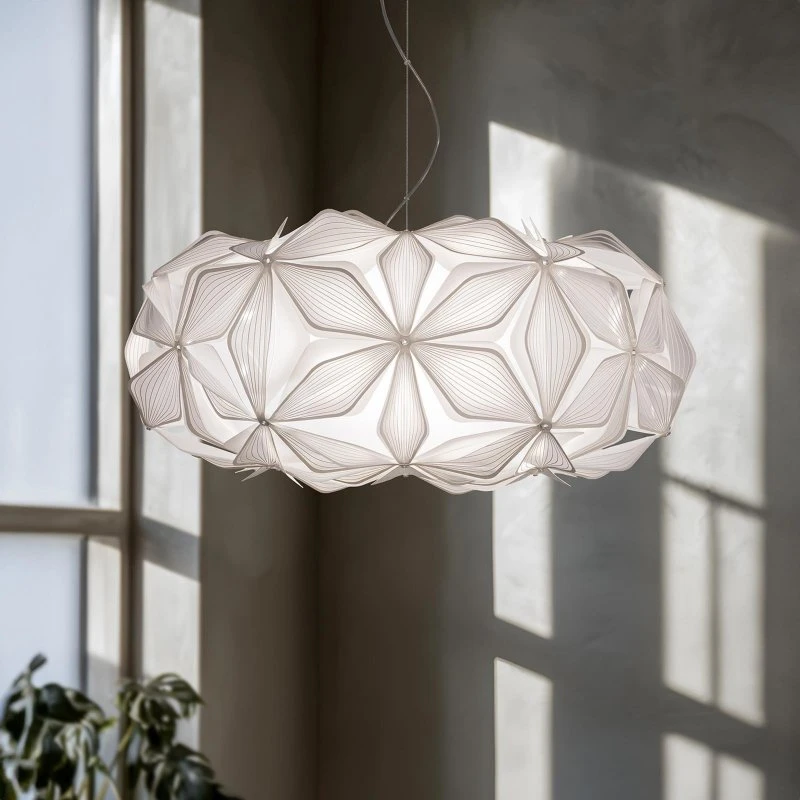 Slamp Lampada a sospensione C'EST LA VIE, bianca, Ø 53 cm