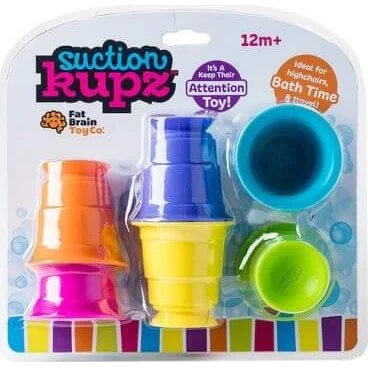 Fat Brain Toys Set di 6 tazze in silicone con ventosa Suction Kupz