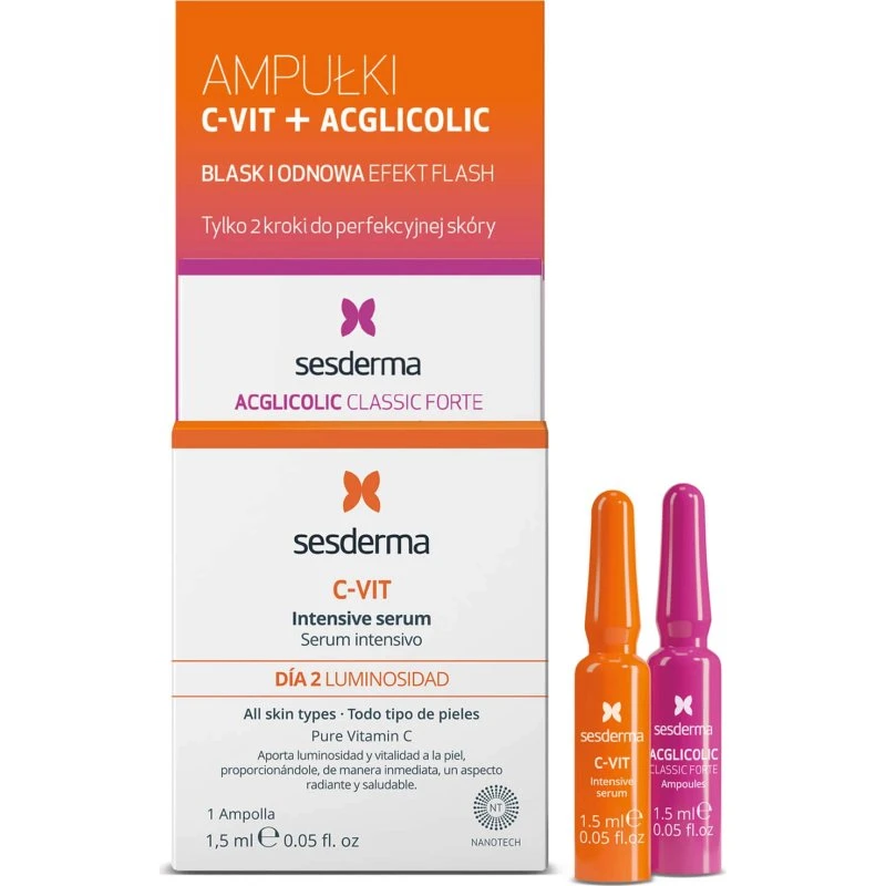 Sesderma Flash Effect Serum Acglicolic + C-Vit 12% - 2 Fiale
