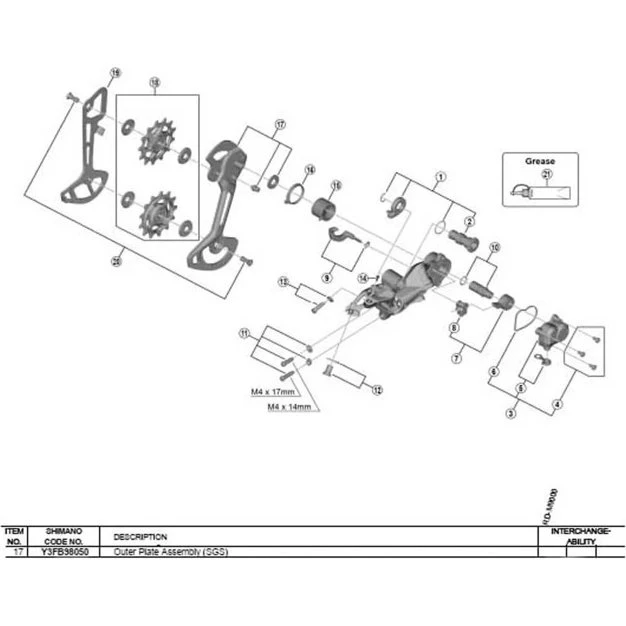 Shimano RD-M9120 Gabbia Esterna SGS 12 Velocità