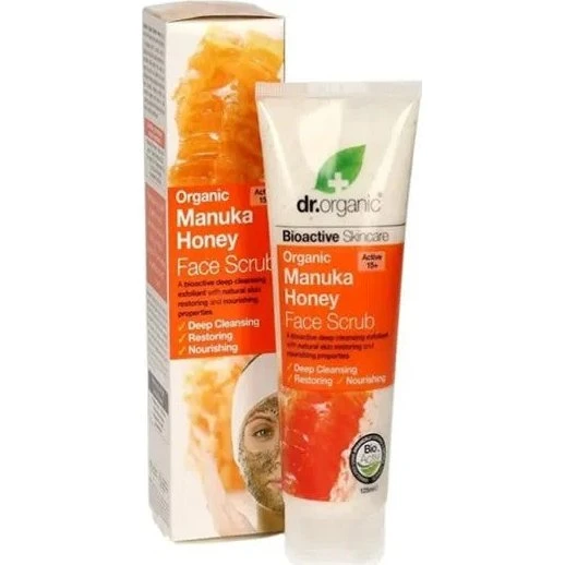 Dr Organic Manuka Scrub Viso Esfoliante con Miele di Manuka 125 ml