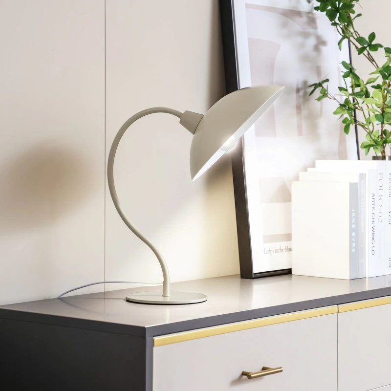Lucande Lampada da Tavolo Arvadon Beige in Metallo