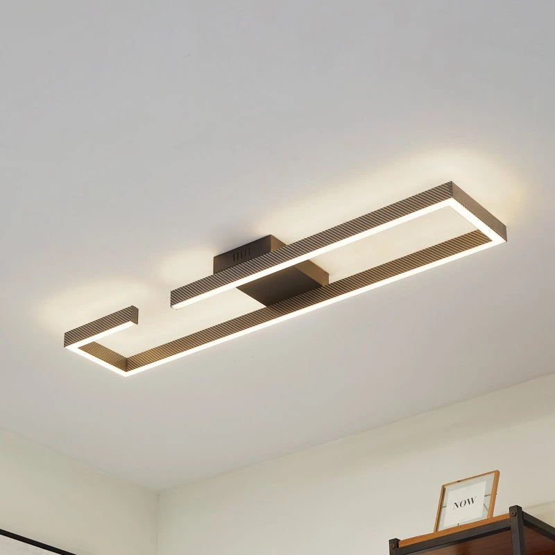Lucande Plafoniera LED Yvor Nero - Design Moderno in Alluminio