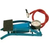 Pompa a pedale con manometro - 100 mm acciaio