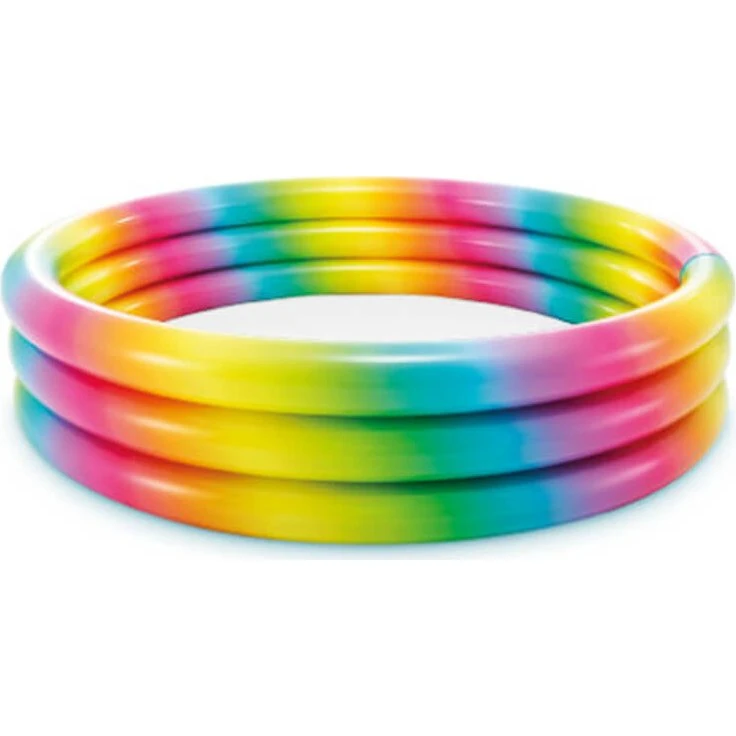 Intex Piscina Gonfiabile Arcobaleno Tre Anelli 168x38 cm