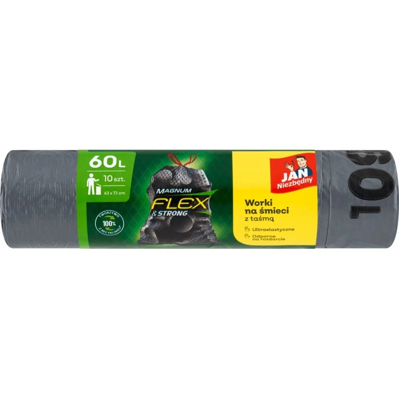 Jan Niezbędny Magnum Flex & Strong Sacchi Spazzatura 60L, 10 pz