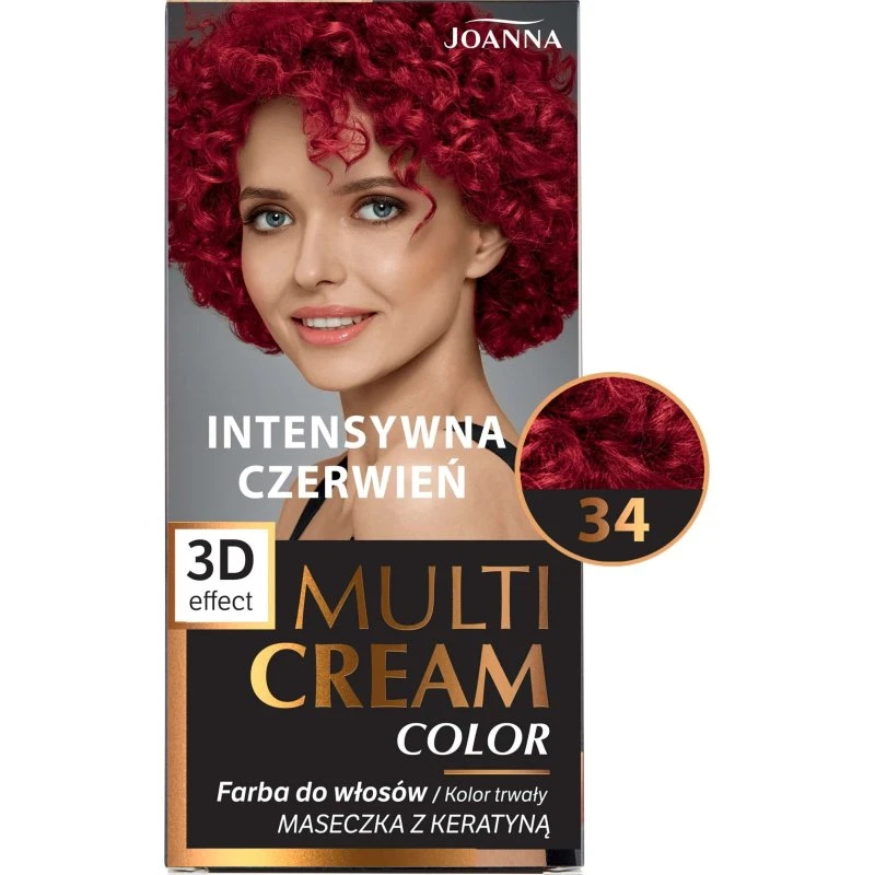Joanna Multi Cream Color Tinta per capelli, 34 Rosso Intenso
