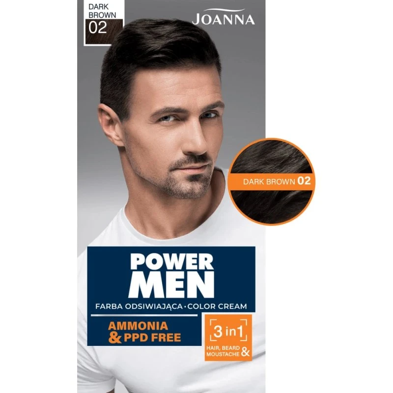Joanna Power Men Color 02 Marrone Scuro - Tintura per Capelli e Barba