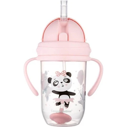 Canpol Babies Exotic Bicchiere Antigoccia con Cannuccia Rosa