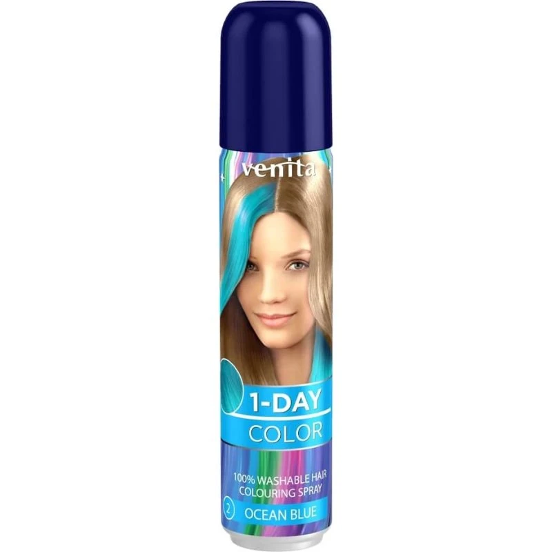 Venita Spray Colorante per Capelli 1-Giorno 02 Onda Marina - Blu