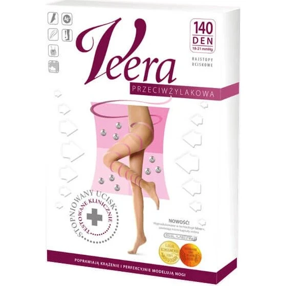 Veera Collant a Compressione Graduata 140 DEN - Nero, Taglia 3