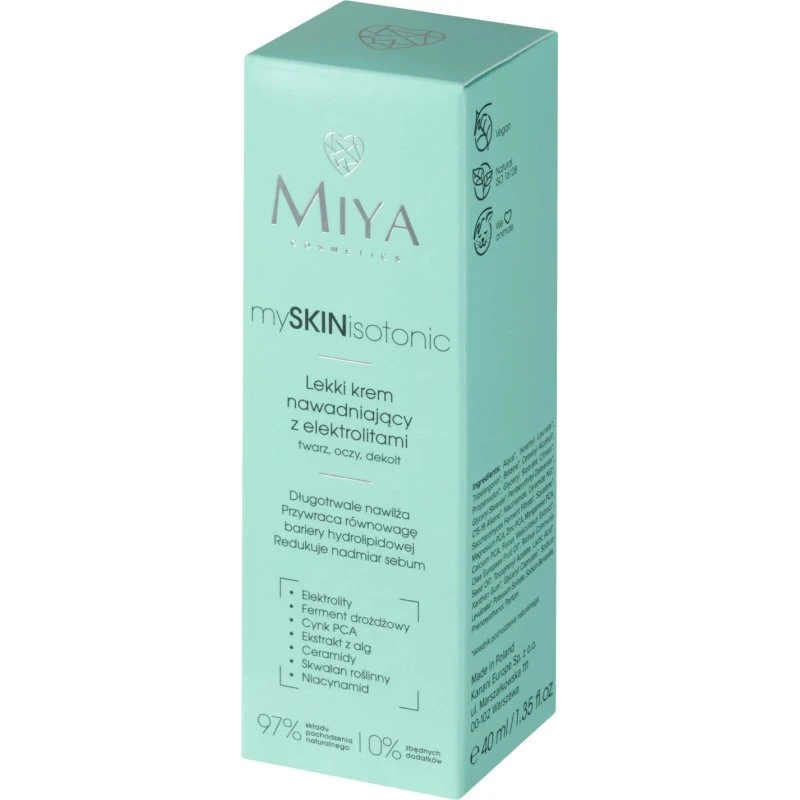 Miya mySKINisotonic Crema Idratante Leggera con Elettroliti 40 ml