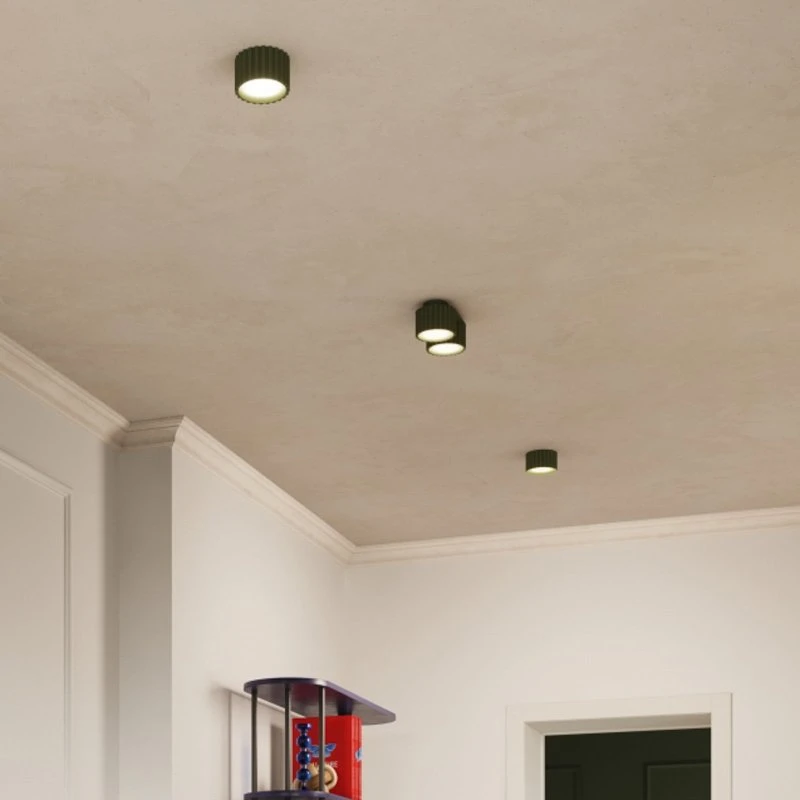 Sollux Lighting Plafoniera RIBLA Verde Oliva Ø 10 cm