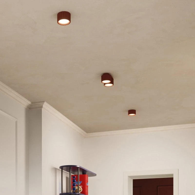 Sollux Lighting Plafoniera RIBLA ocra Ø 10 cm in alluminio