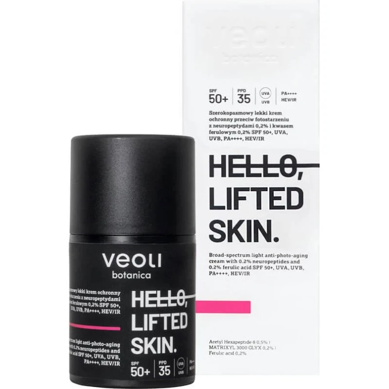 Veoli Botanica Hello, Lifted Skin - Crema Fotoprotettiva SPF 50+