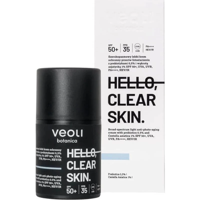 Veoli Botanica Hello, Clear Skin SPF 50+ Crema Fotoprotettiva 50ml