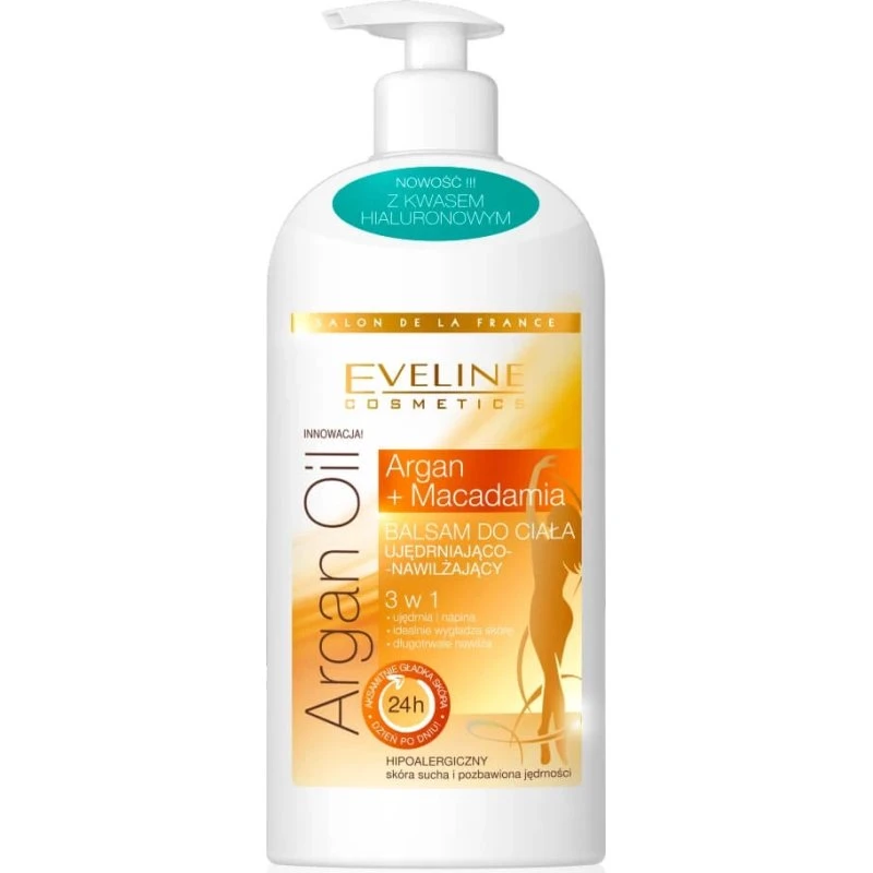 Eveline Cosmetics Lozione Corpo Argan e Macadamia 3in1, 350ml
