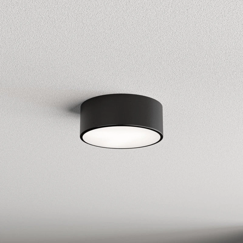 TEMAR LIGHTING Plafoniera Cleo Ø 20 cm Nero Metallo E27