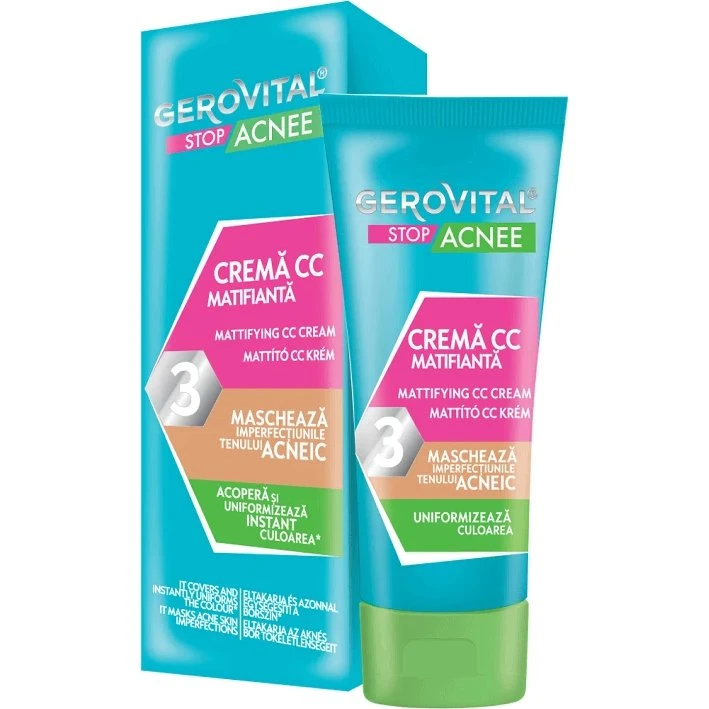 Gerovital Stop Acne Crema CC Opacizzante, 30 ml