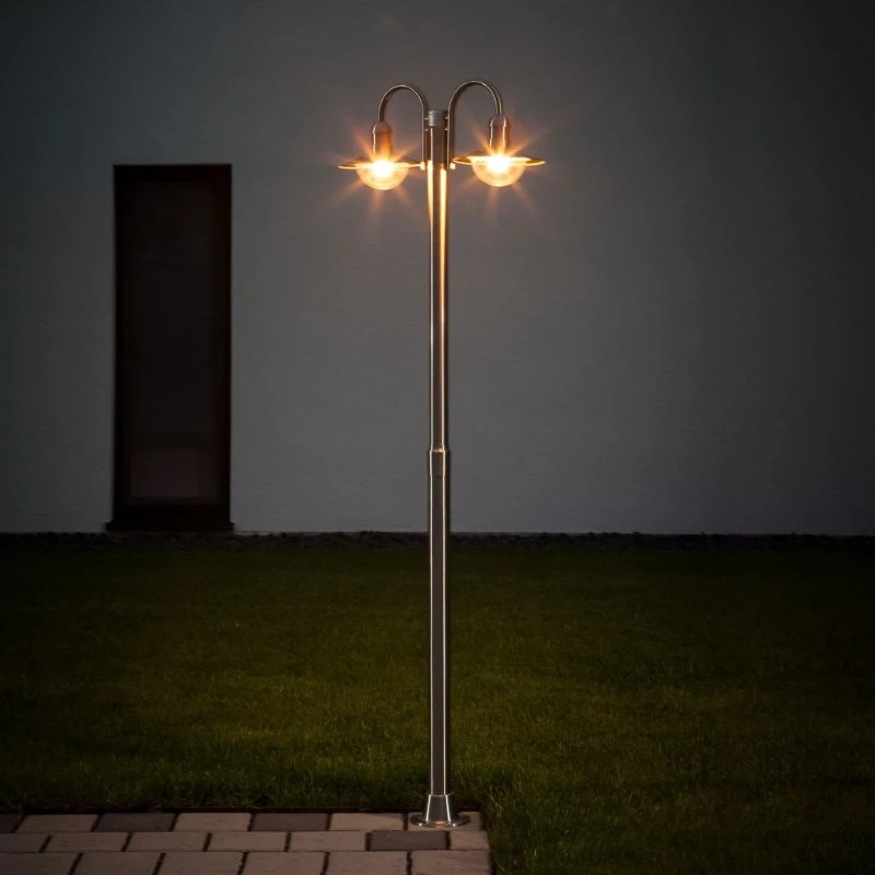 Lindby Damion Lampada da Esterno in Acciaio Inox a 2 Luci