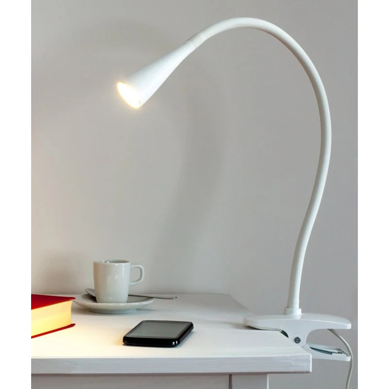 Lindby Baris Lampada LED con Morsetto Bianca