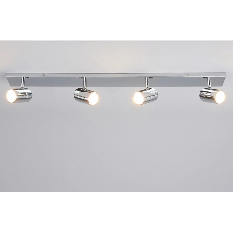 Lindby Plafoniera Dejan Cromata con 4 Faretti Orientabili IP44