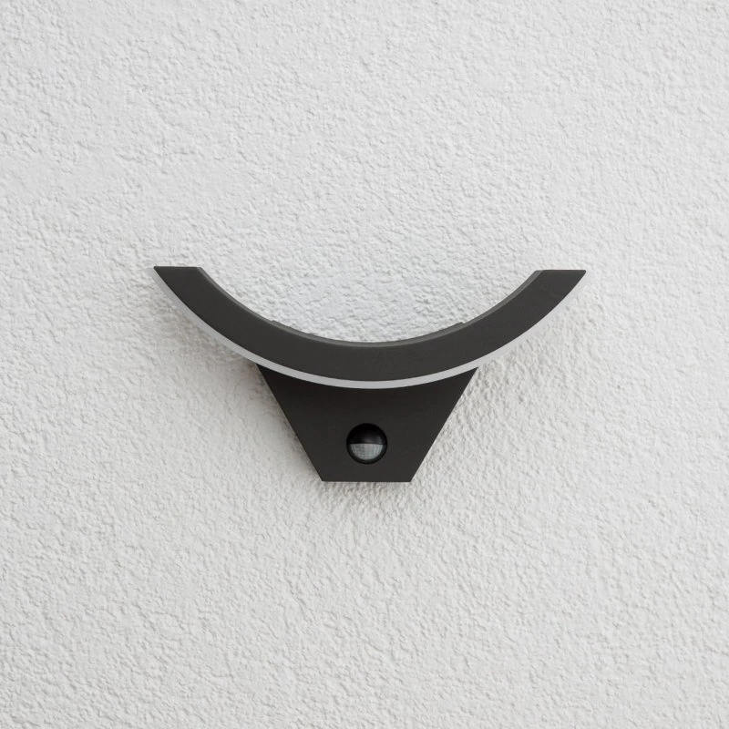 Lucande Applique da esterni LED Half con sensore, antracite
