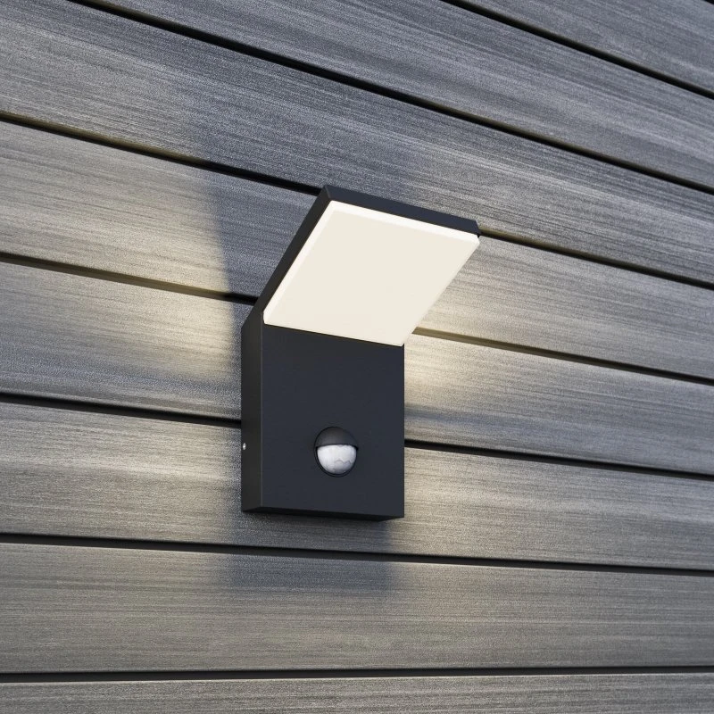 Lucande Applique da Esterno LED Nevio Antracite con Sensore