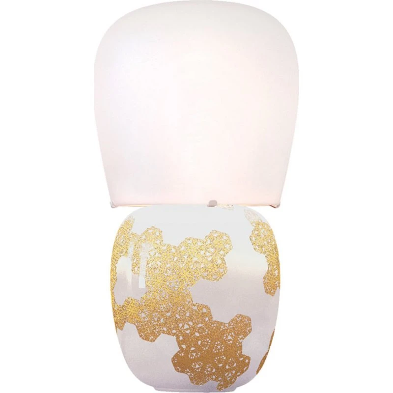 KDLN Lampada da Tavolo Hive Bianca in Ceramica e Vetro