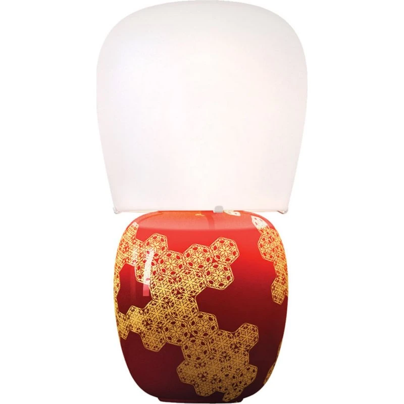 KDLN Lampada da Tavolo Hive Rossa in Ceramica e Vetro