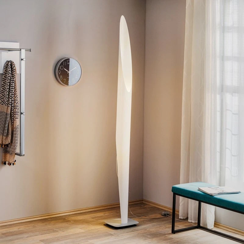 KDLN Piantana Shakti, Argento e Bianco Satinato, 200 cm