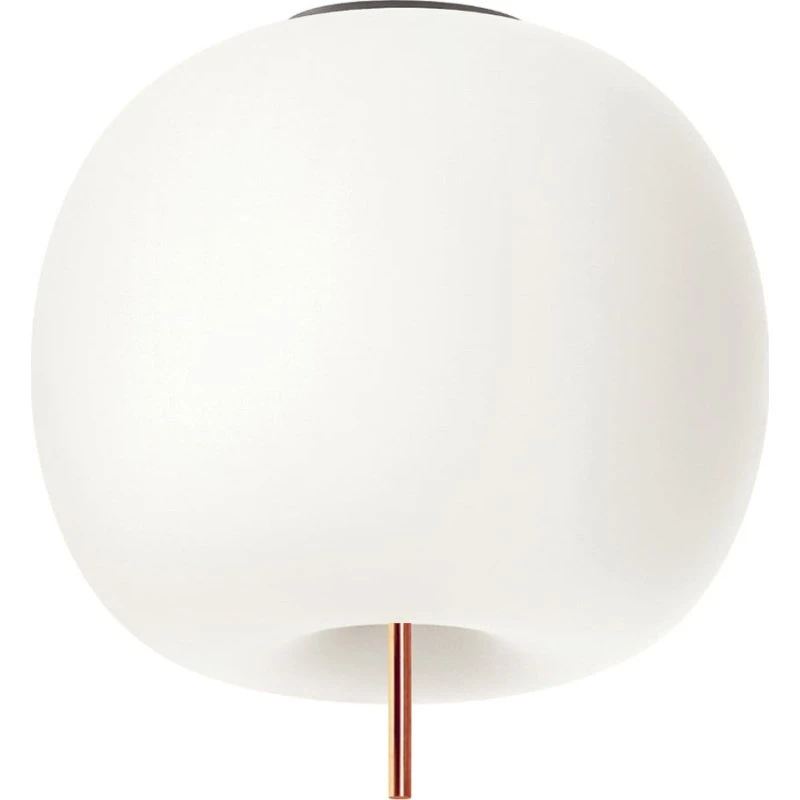 KDLN Plafoniera Kushi Rame e Bianco, Vetro Soffiato, Ø 33 cm