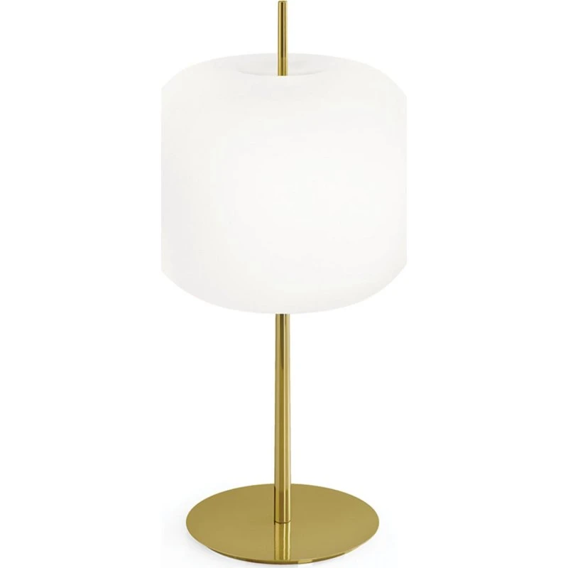 KDLN Lampada da Tavolo Kushi XL Ottone e Vetro Opalino