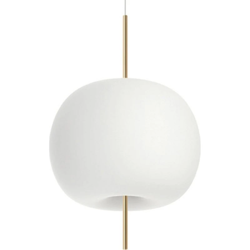KDLN Lampada a Sospensione Kushi Ottone e Vetro Opalino Ø 43 cm