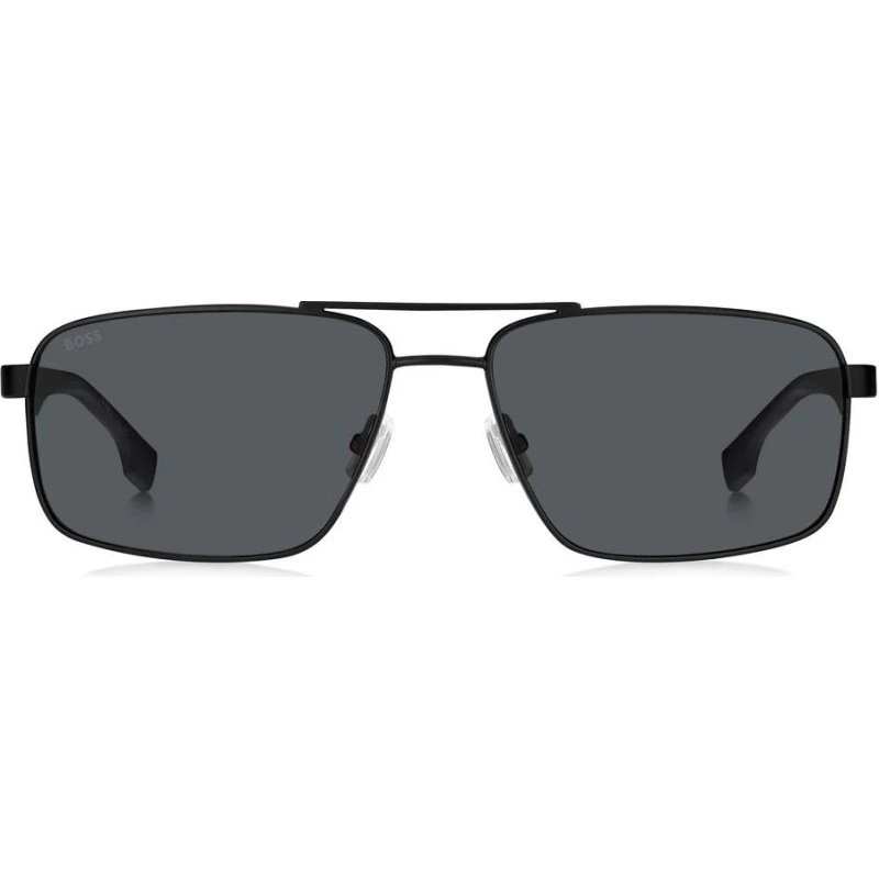 Boss 1580/S Occhiali da Sole Uomo Nero Opaco e Grigio
