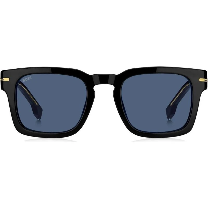 Boss 1625/S Occhiali da Sole Uomo Neri Squadrati con Lenti Blu