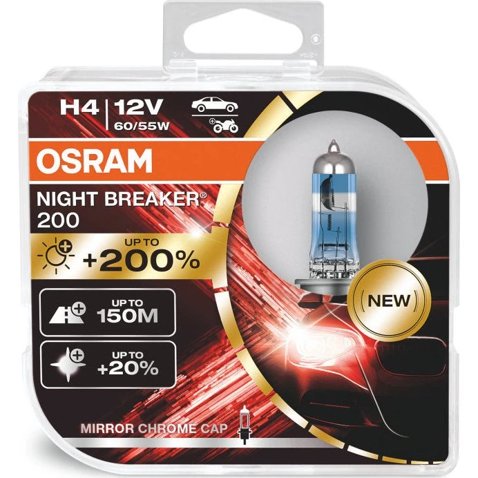 Osram H4 Night Breaker 200 Duo Box (2 pezzi)